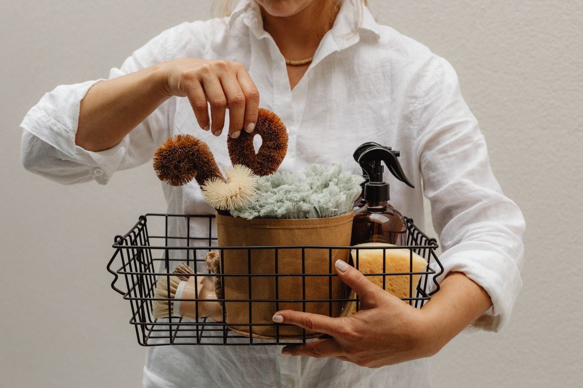 Natural cleaning products and reusable supplies